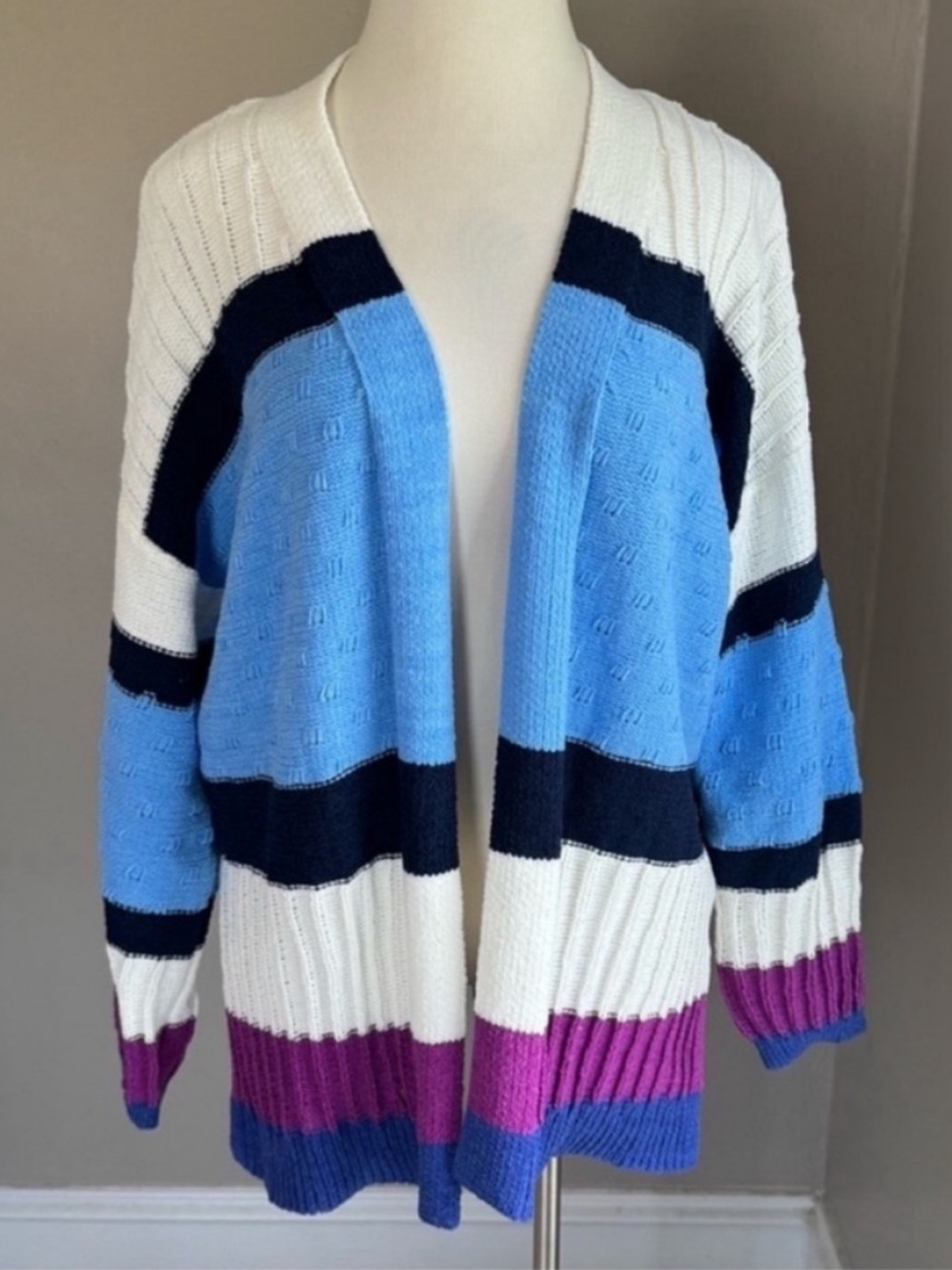 Maurices Striped Chenille Cardigan - Picture 3 of 10